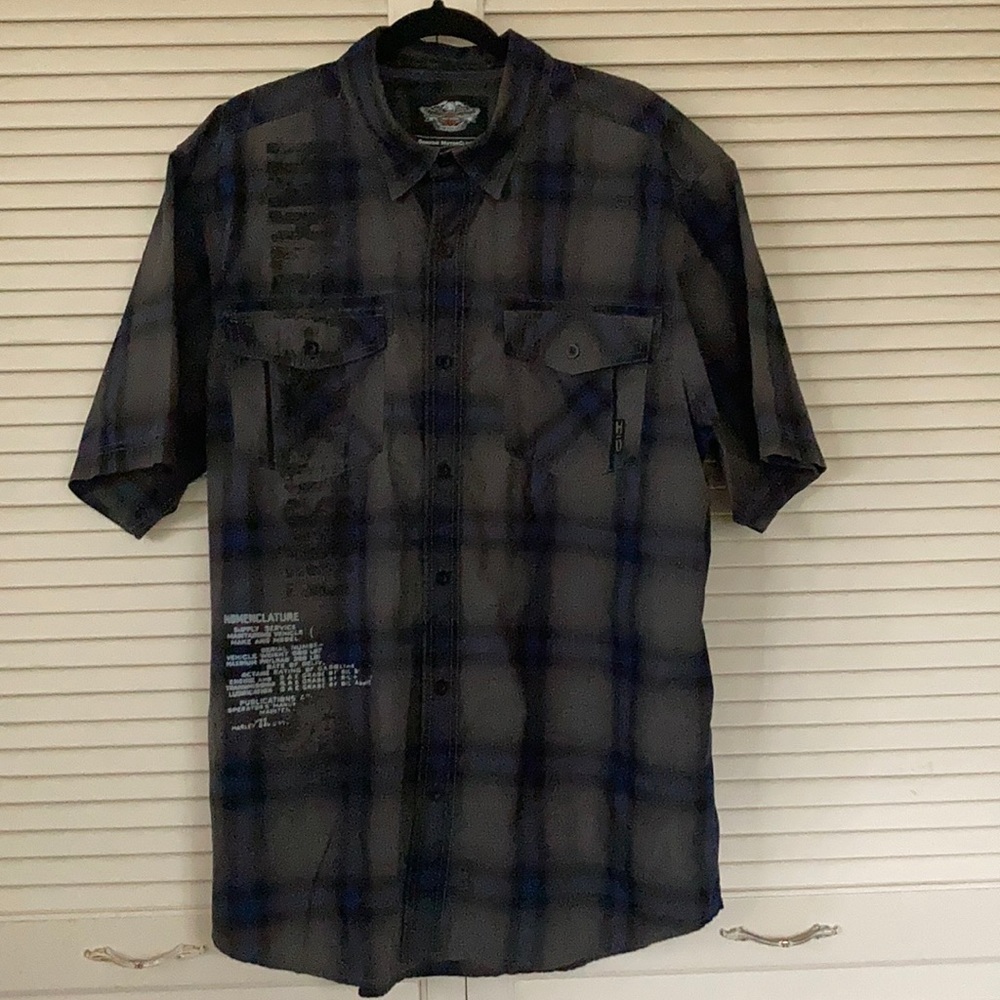 Harley Davidson short sleeve graphic button down
